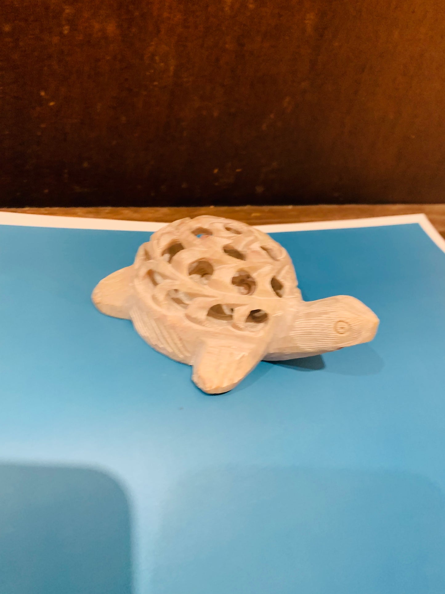 BOHO HANDCRAFTED AND HAND CARVED MARBLE STONE TURTLE STATUE # 66002