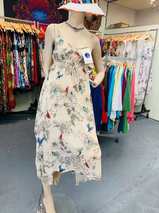 Bohemian style handcrafted Bird dress #0055