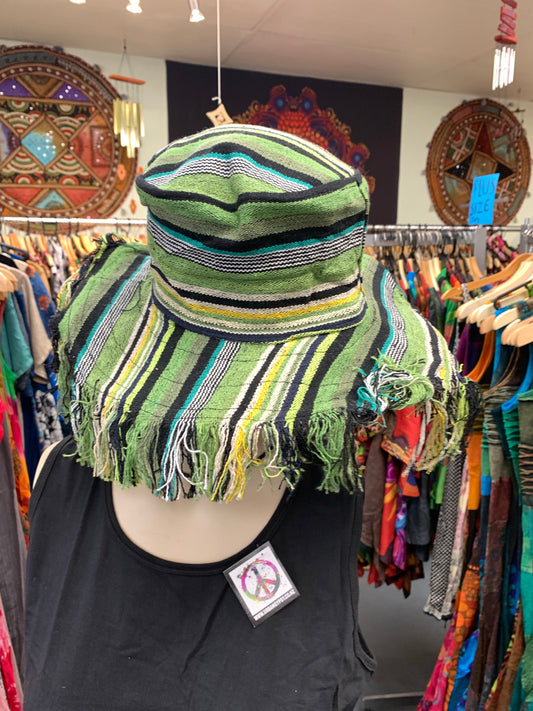 BOHEMIAN STYLE HANDCRAFTED REVERSIBLE HIPPIE SUN HATS #8453