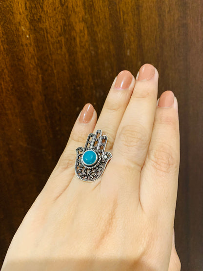 Bohemian style handcrafted Stone ring #1929