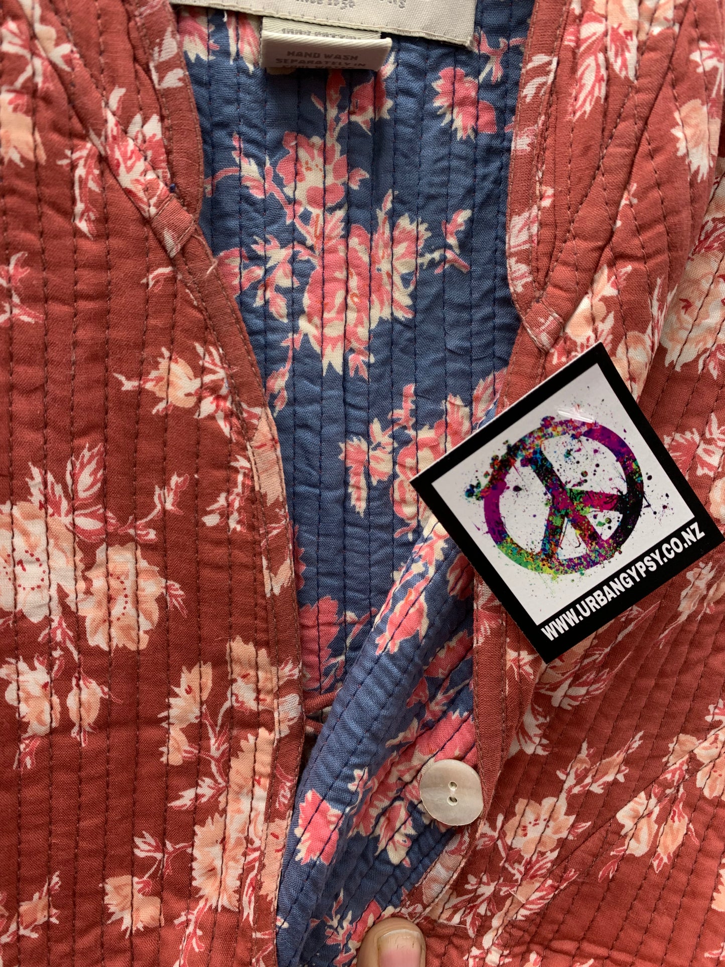 Handcrafted Reversible Waist length Quilting Kantha Vest # 4455669