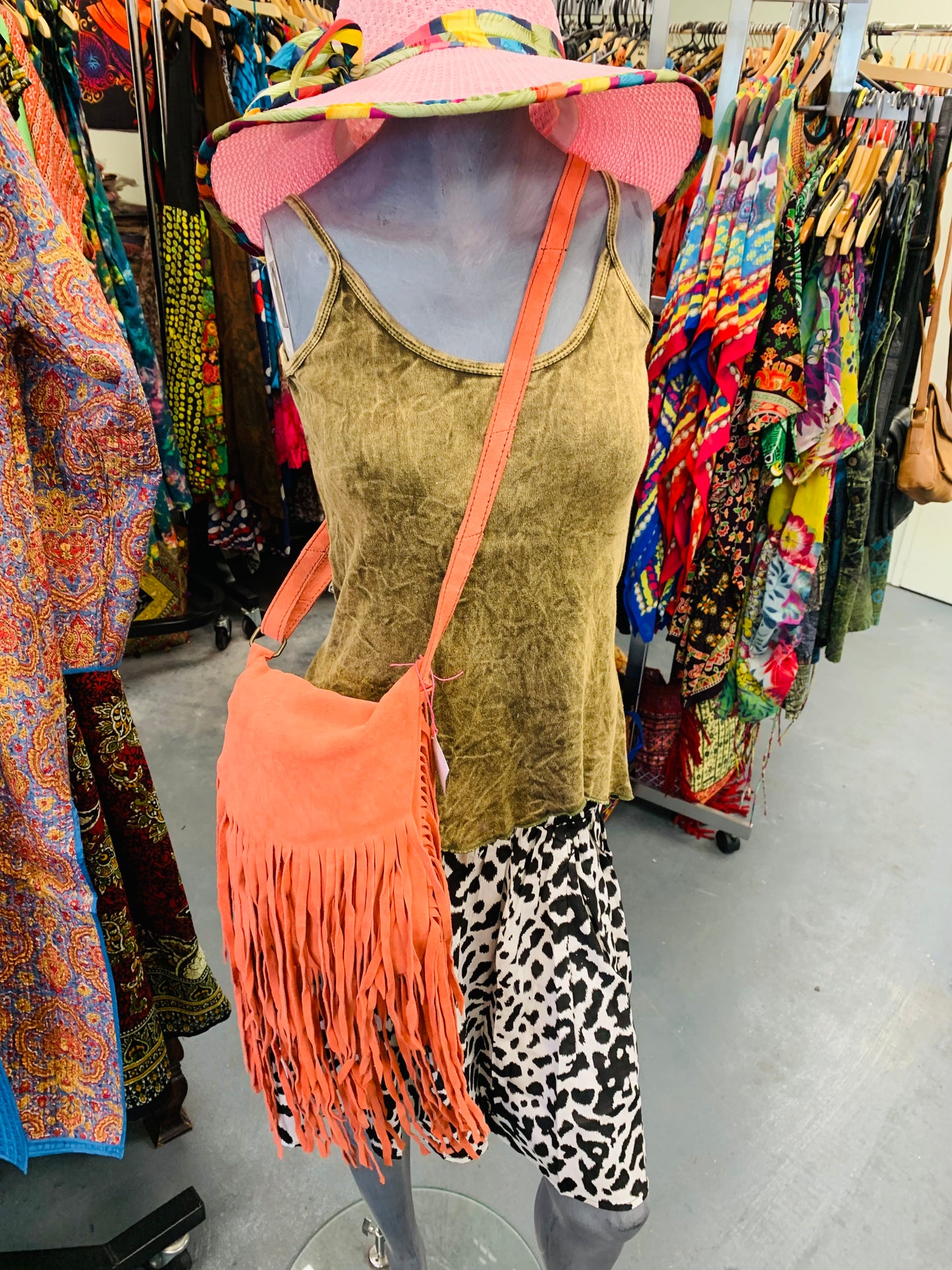 BOHO HANDCRAFTED GENUINE LEATHER COWGIRL SHOULDER BAG #206523