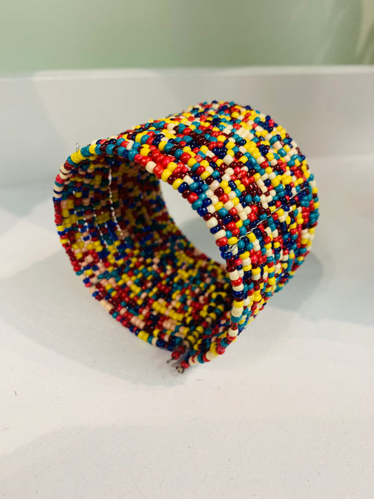 BOHEMIAN STYLE HANDCRAFTED HAND CUFF BEADS BANGLE# 2426