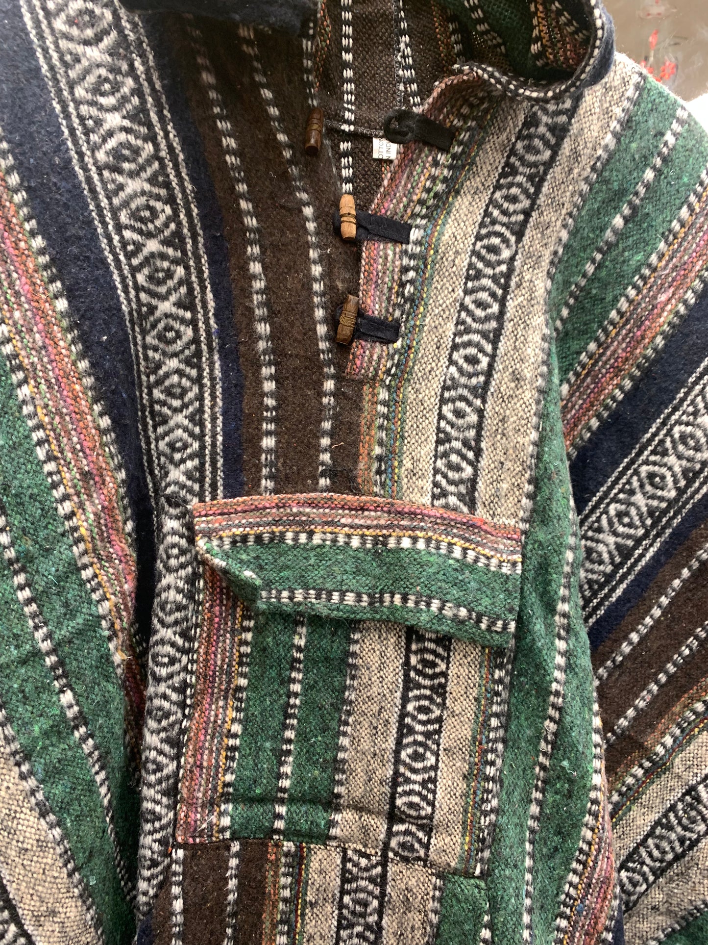 Bohemian style handcrafted Hoodie Plus size Gheri poncho #017344