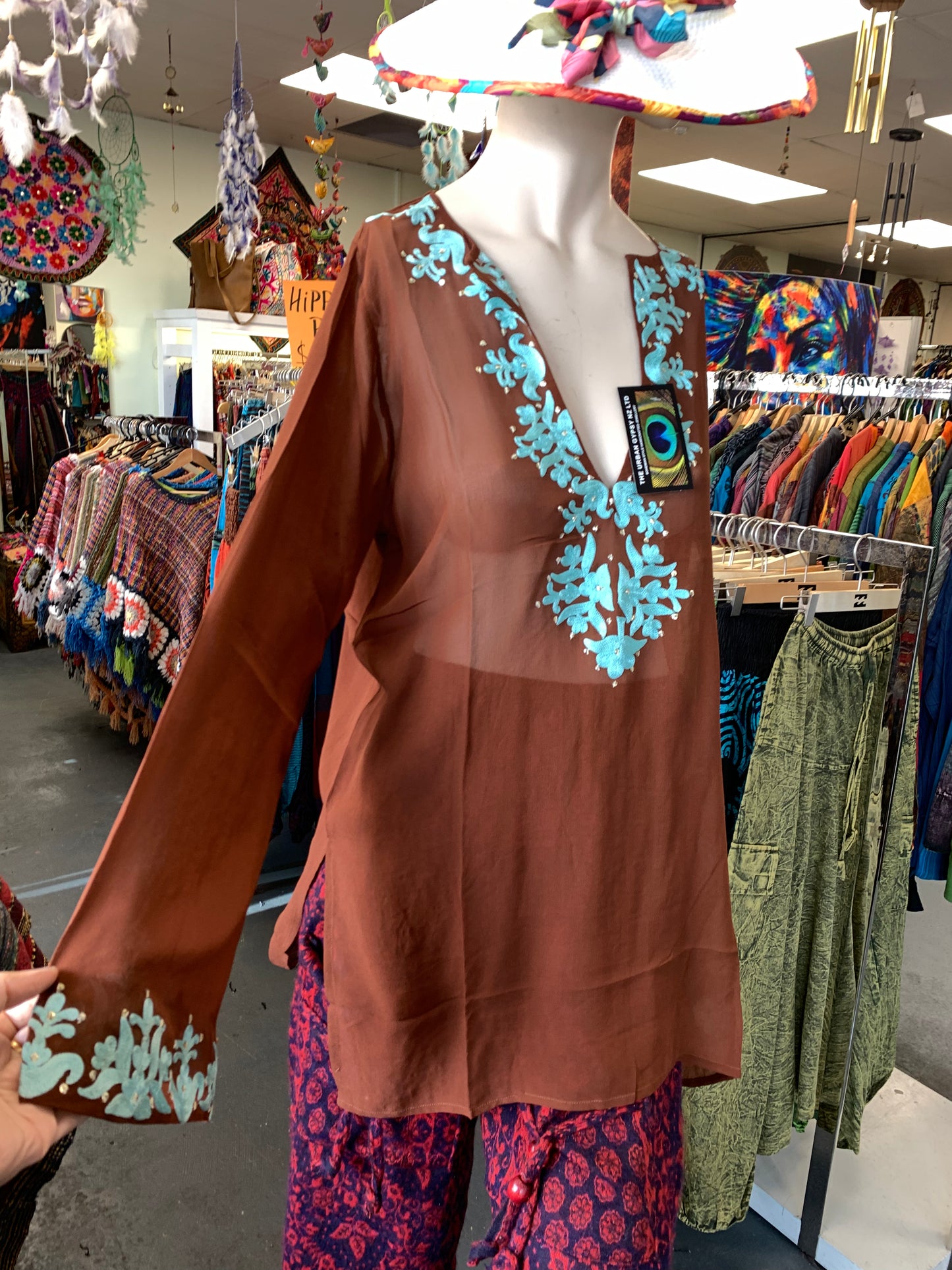 Bohemian style handcrafted Georgette Dress/too  #446010