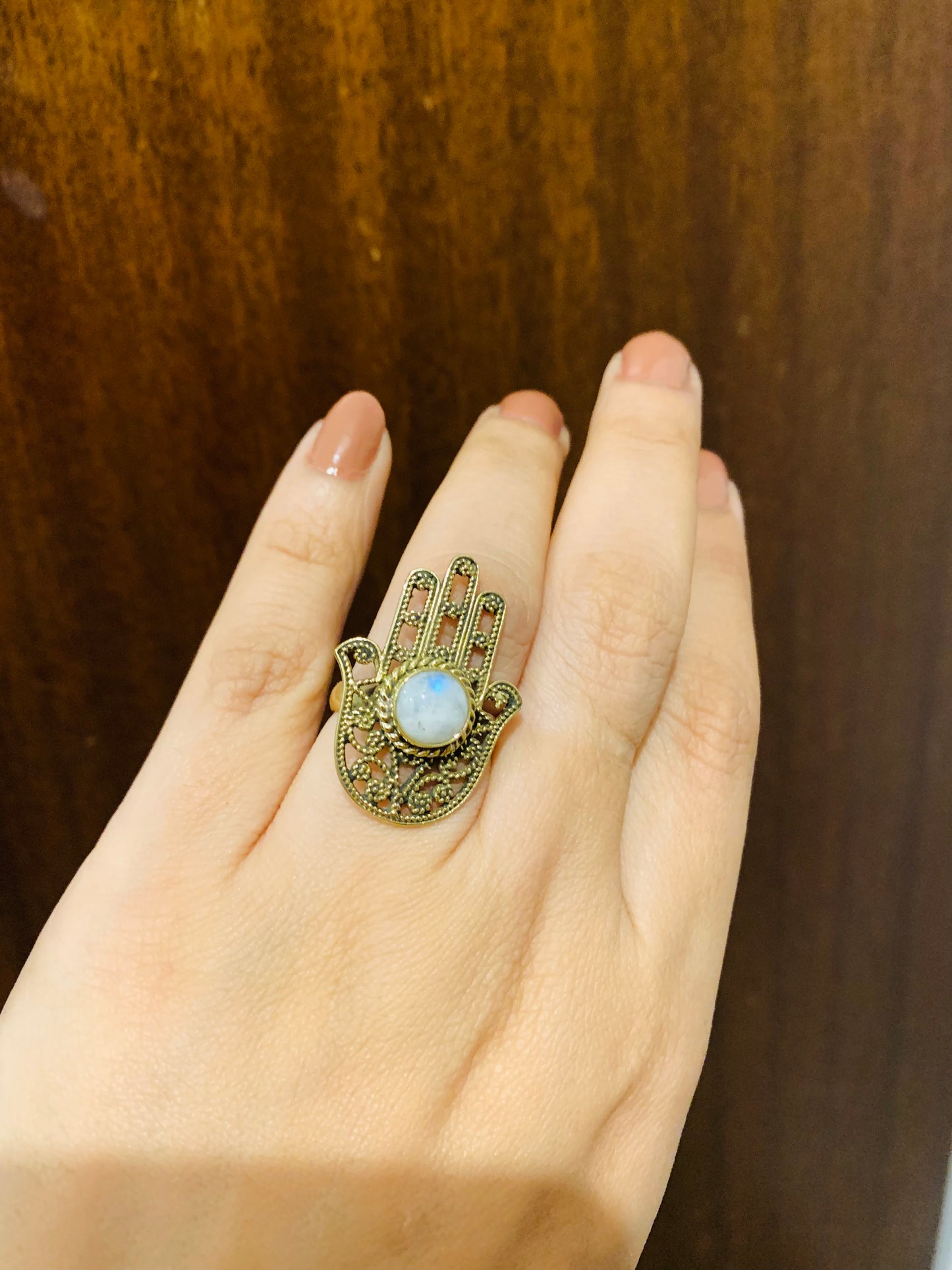 Bohemian style handcrafted Stone ring #1929