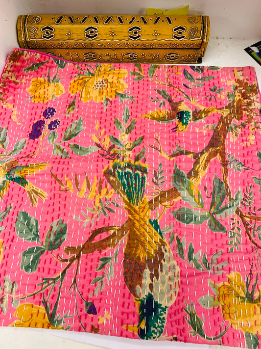 Bohemian style handcrafted Kantha stitch Work cushion cover #704