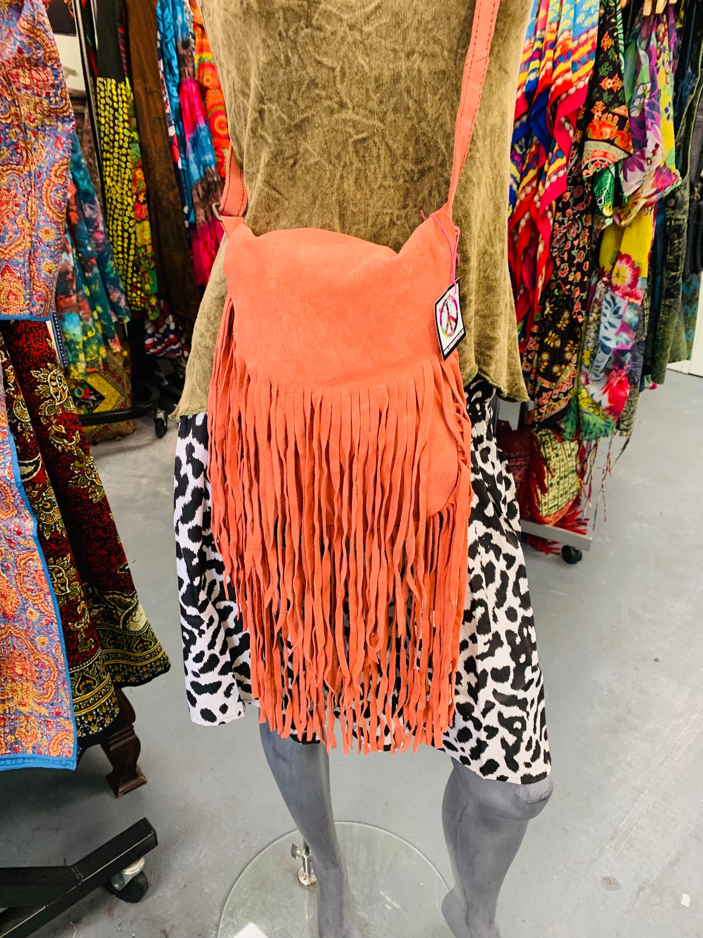 BOHO HANDCRAFTED GENUINE LEATHER COWGIRL SHOULDER BAG #206523