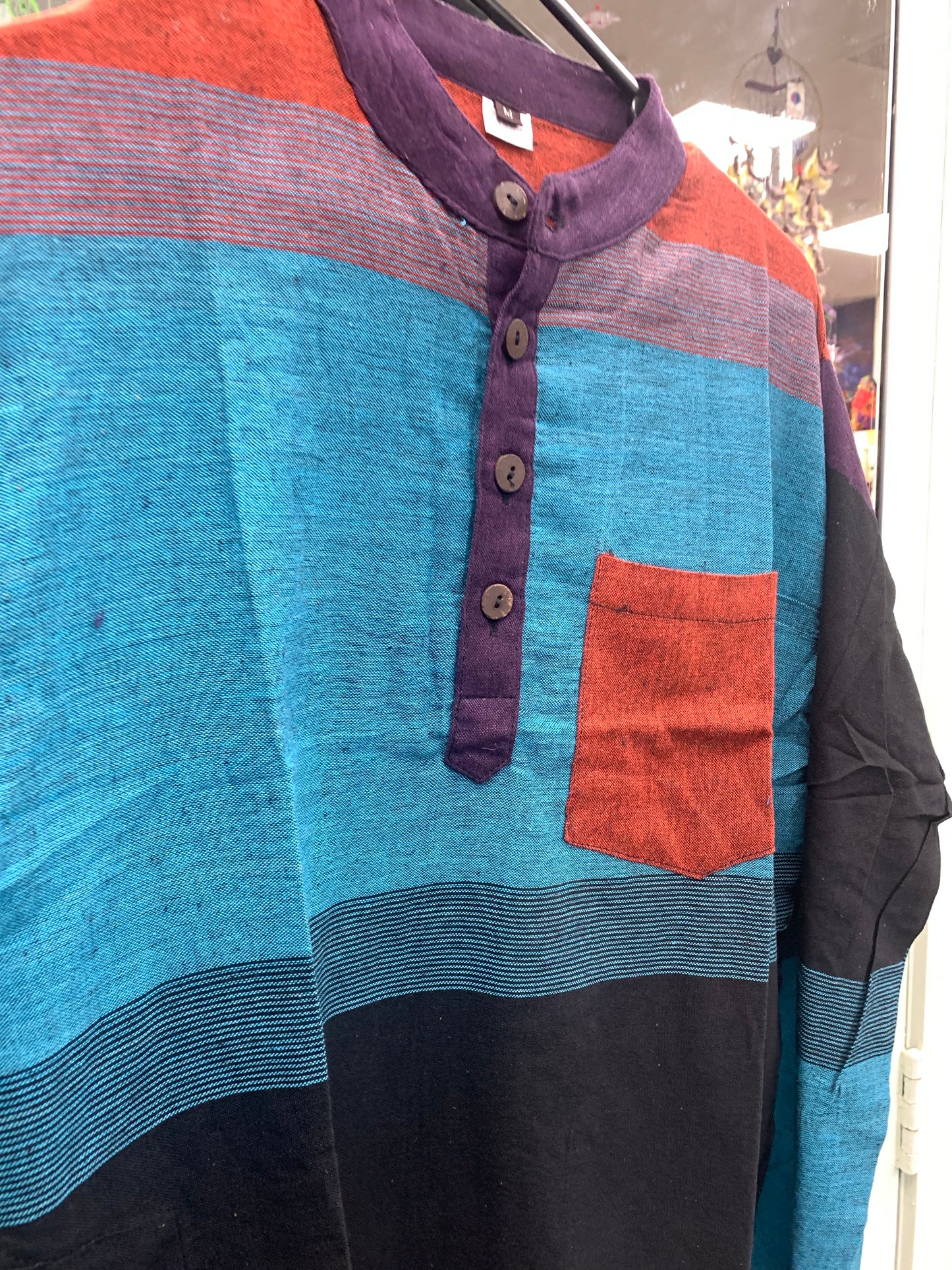 Bohemian style handcrafted cotton Kurta / Shirt # 708