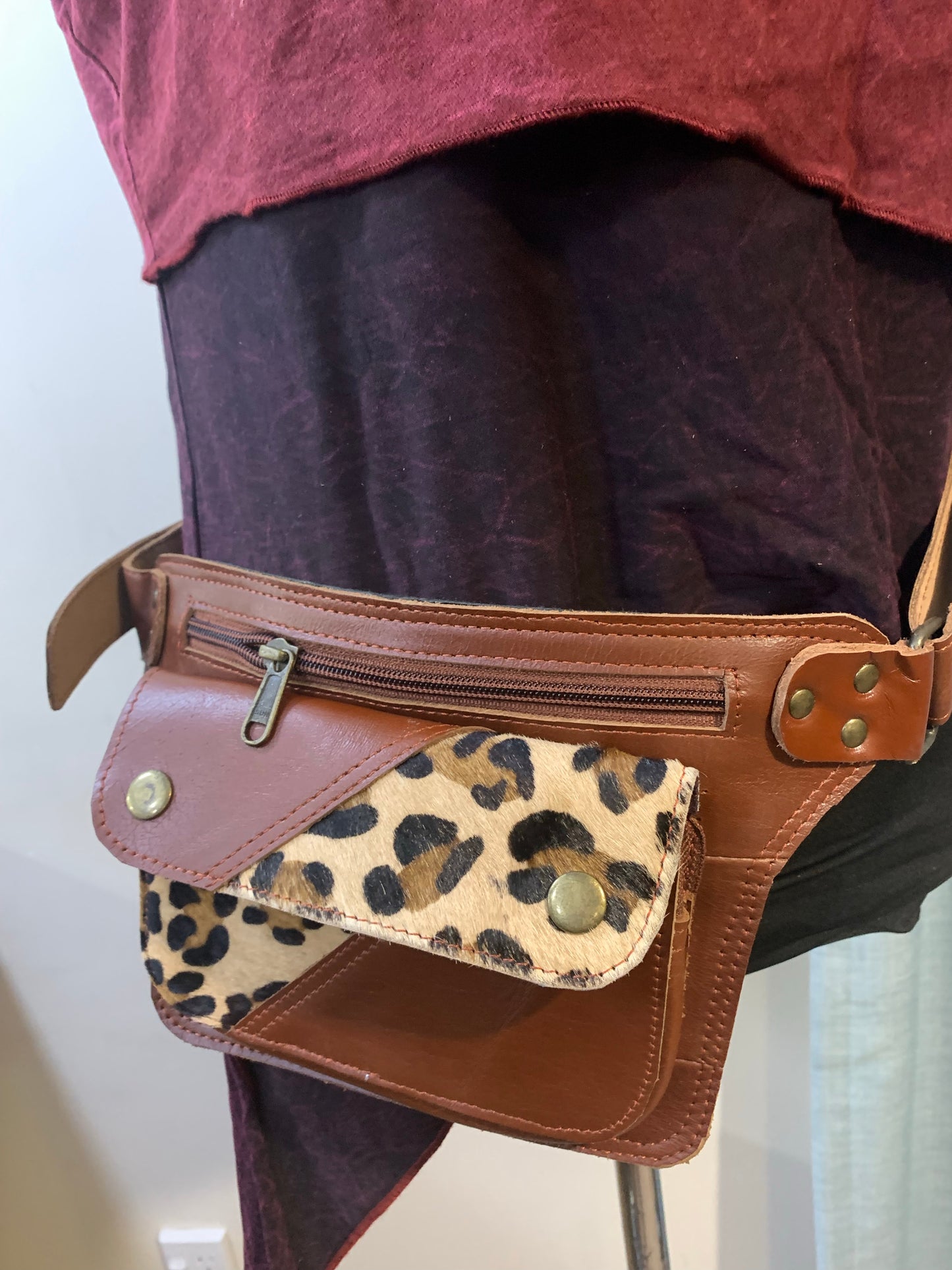 BOHEMIAN STYLE HANDCRAFTED UNISEX GENUINE LEATHER BUM BAGS #2135