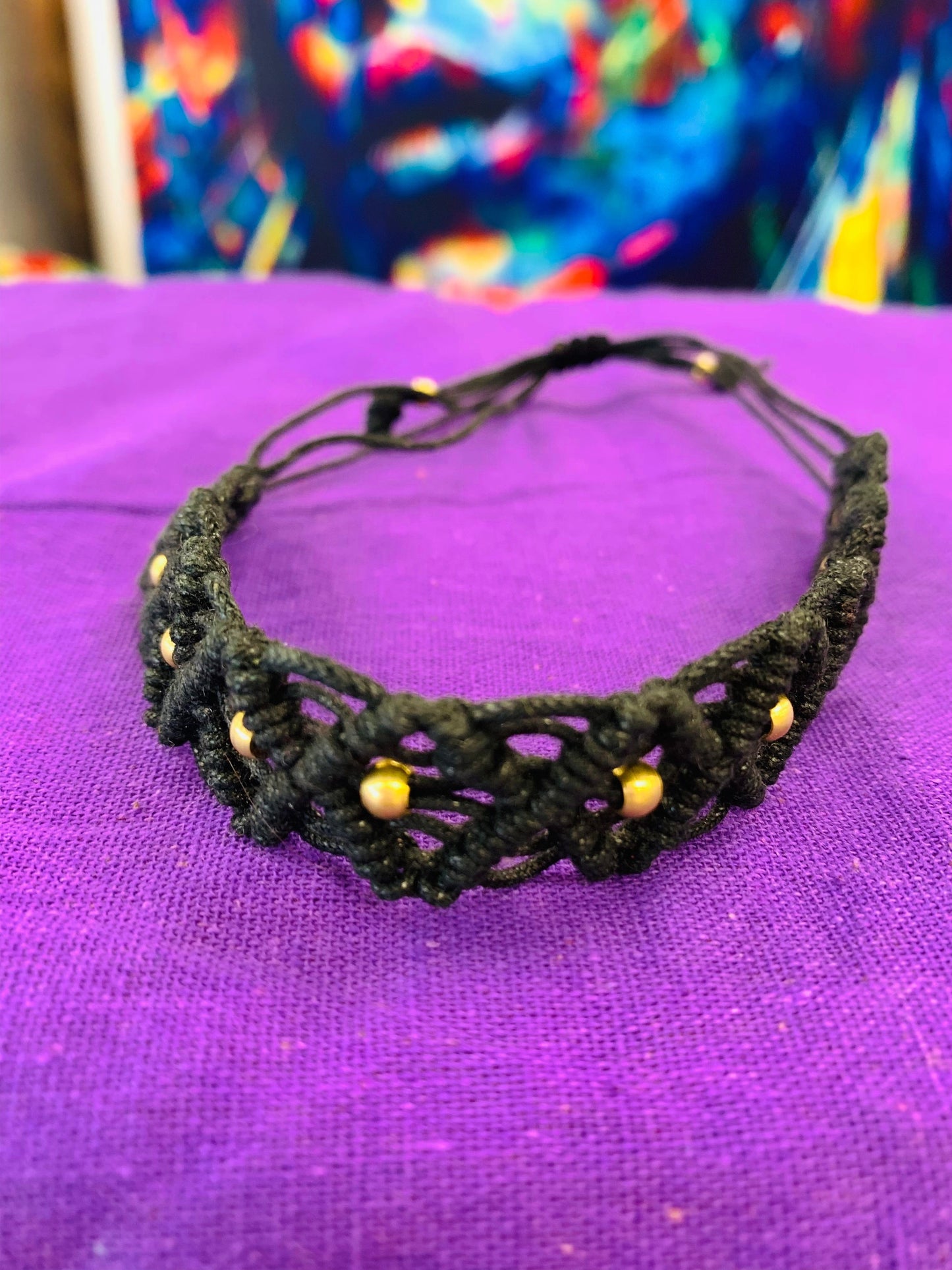 BOHO STYLE HANDCRAFTED MACRAME ANKLETS # 3916