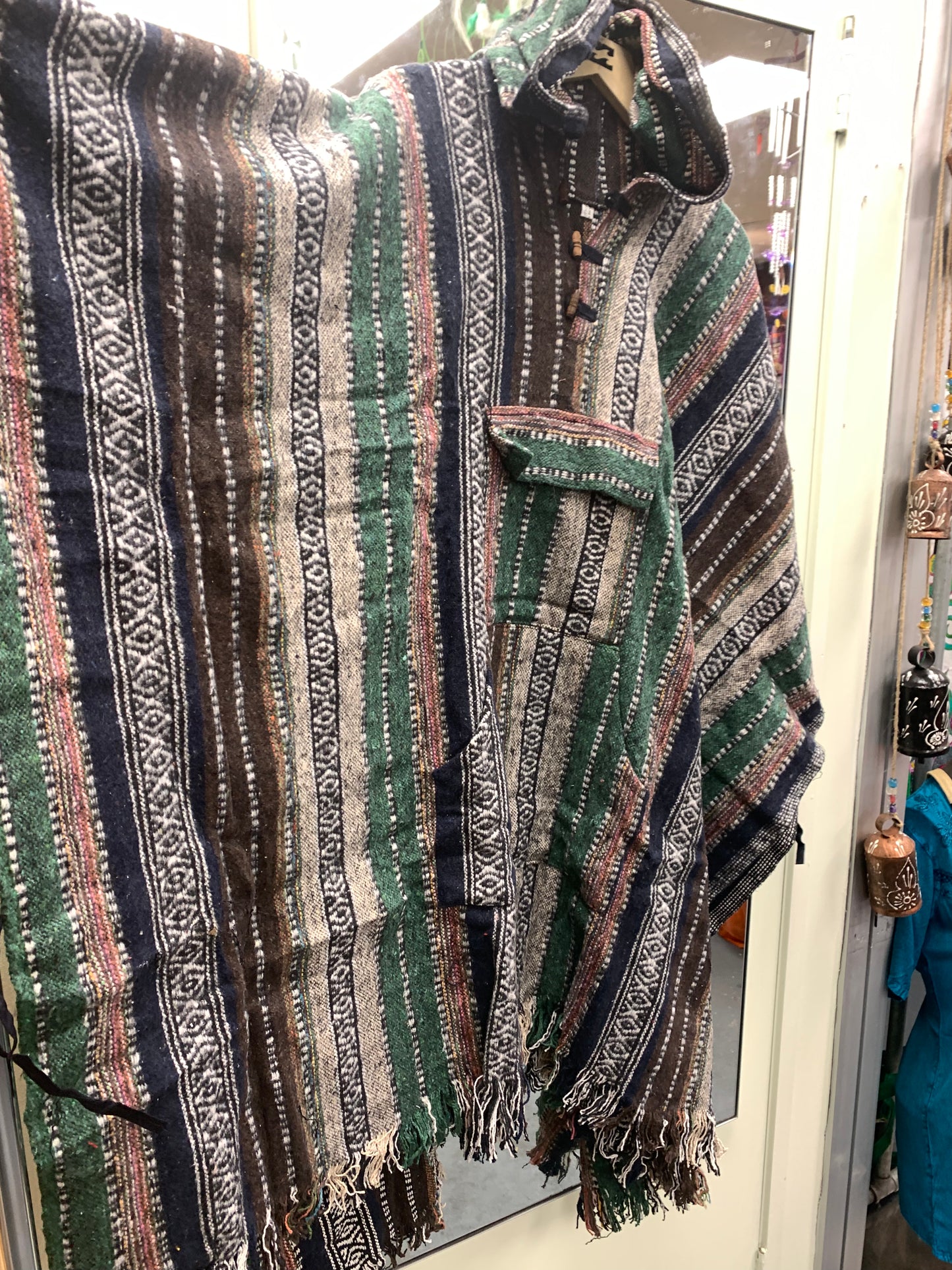 Bohemian style handcrafted Hoodie Plus size Gheri poncho #017344