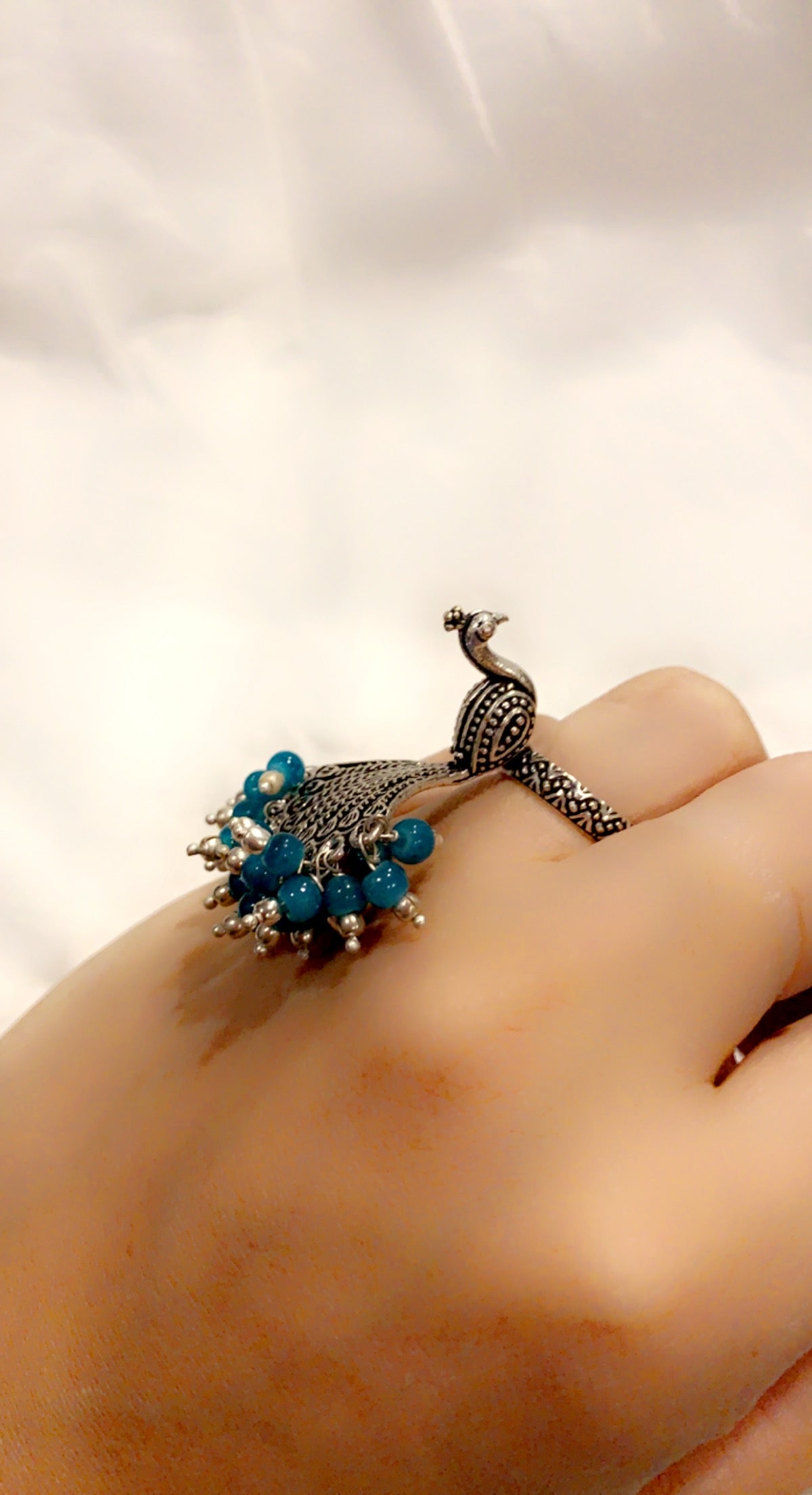 Bohemian style handcrafted Peacock ring #45005