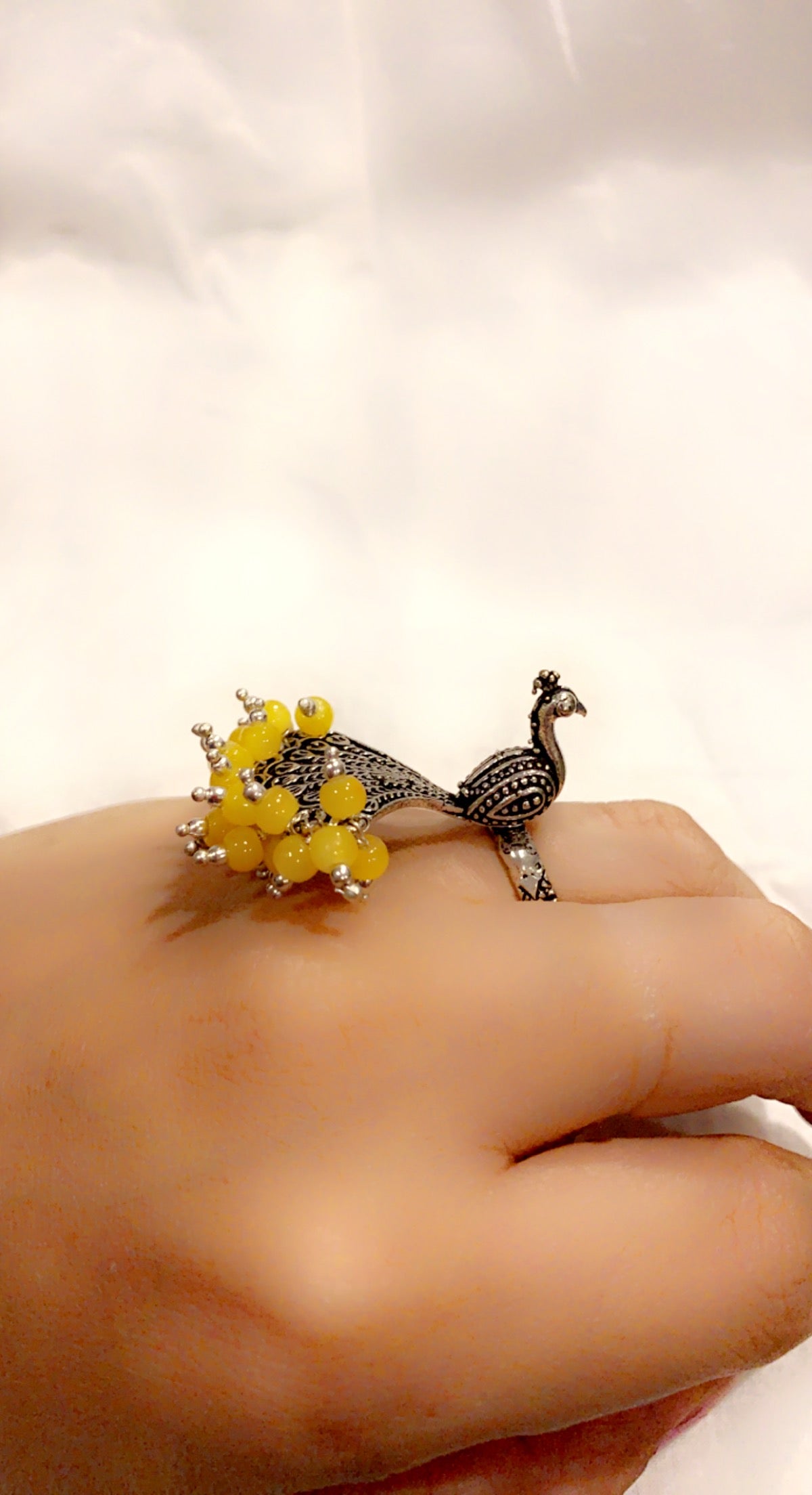 Bohemian style handcrafted Peacock ring #45002