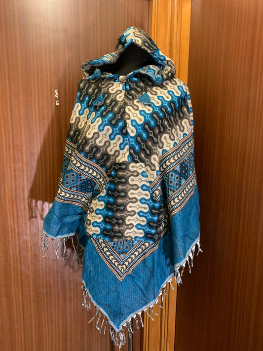 Bohemian style handcrafted Hoodie poncho #0172305