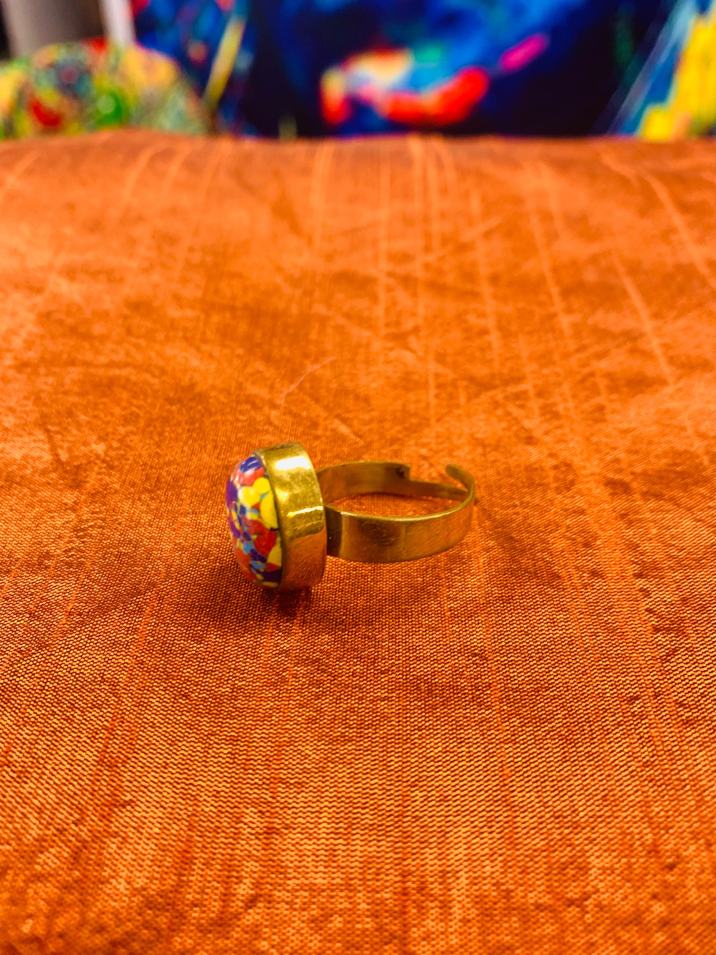 Bohemian style handcrafted Natural Stone ring #45022