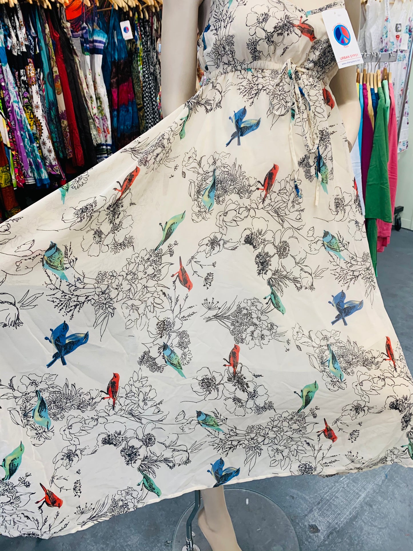 Bohemian style handcrafted Bird dress #0055