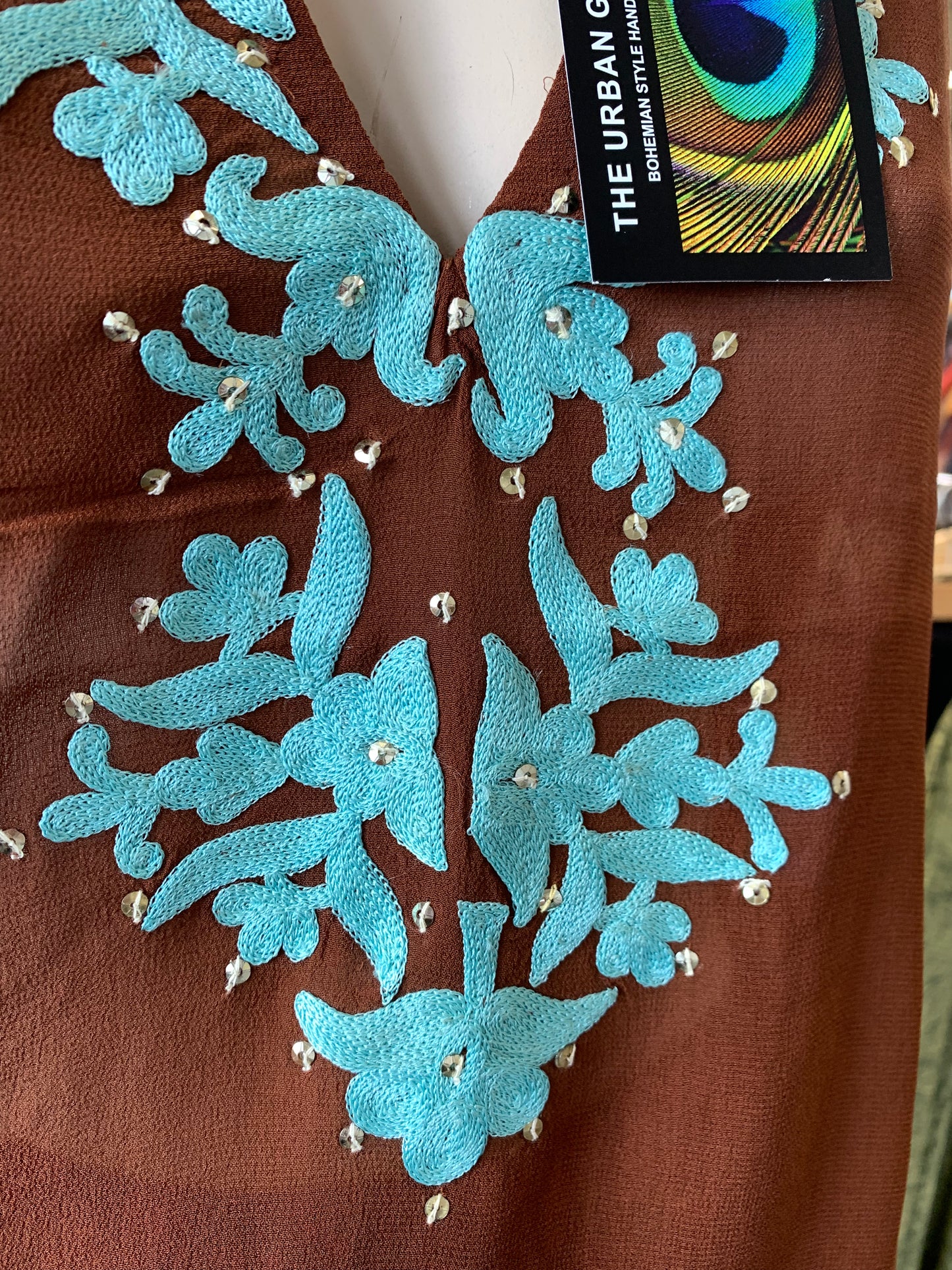 Bohemian style handcrafted Georgette Dress/too  #446010