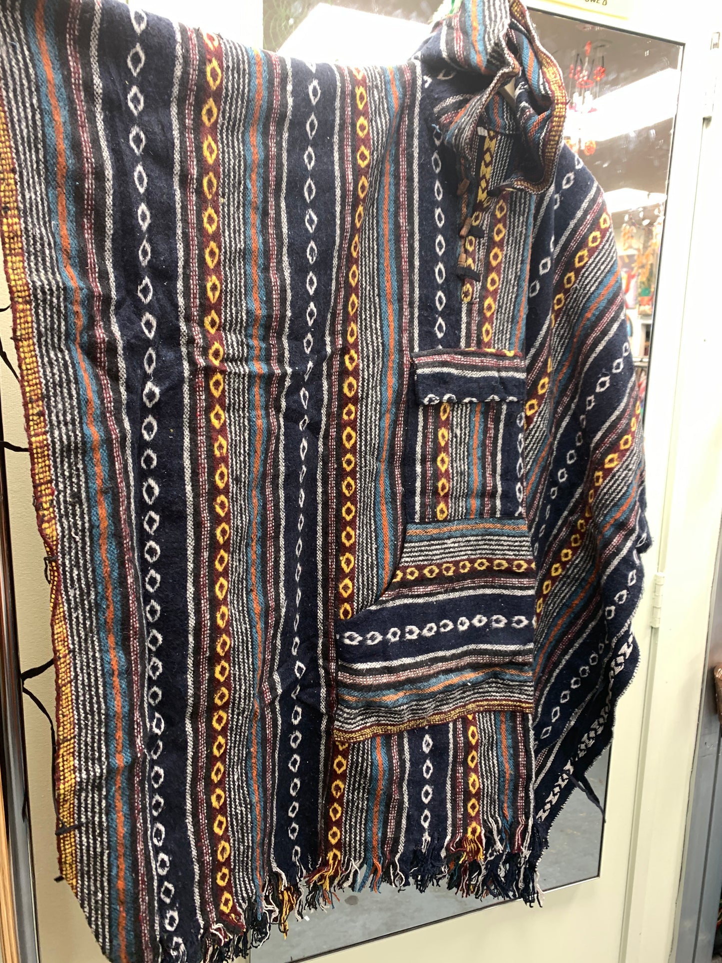 Bohemian style handcrafted Hoodie Plus size Gheri poncho #017343