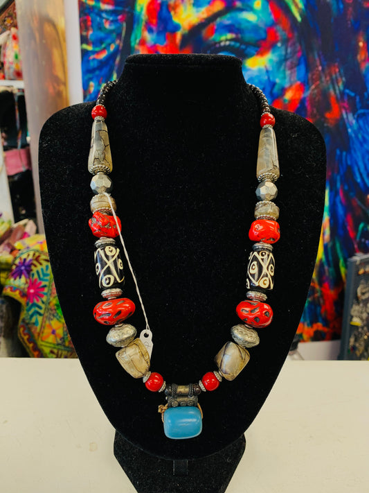 BOHEMIAN STYLE HANDCRAFTED BEADS NECKLACE #85553