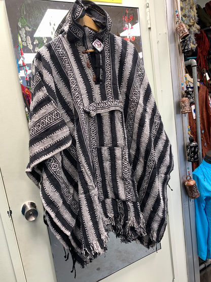 Bohemian style handcrafted Hoodie Plus size UNISEX Gheri poncho #017042