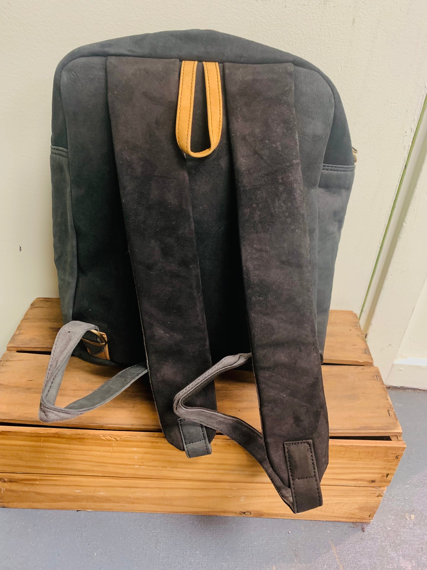 Bohemian style handcrafted Genuine Suede leather Backpack #58880