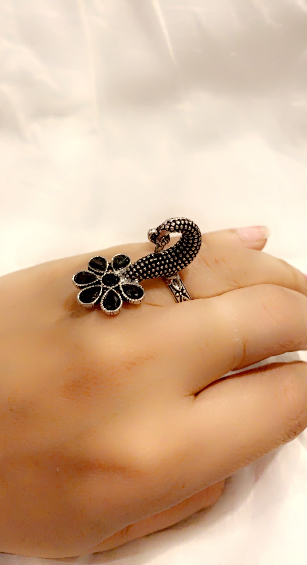 Bohemian style handcrafted Peacock ring #45007