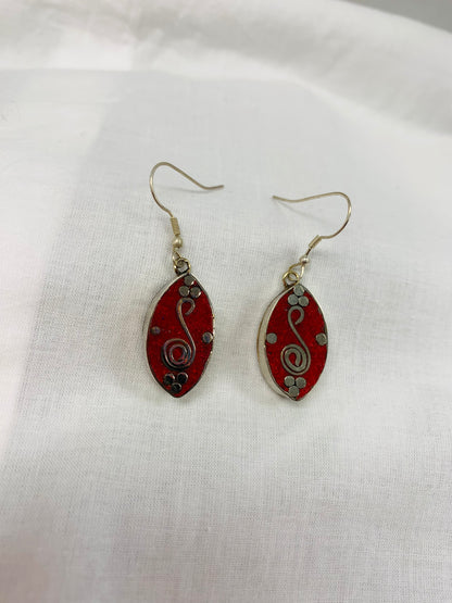 Bohemian style handcrafted Tibetan earrings #220104