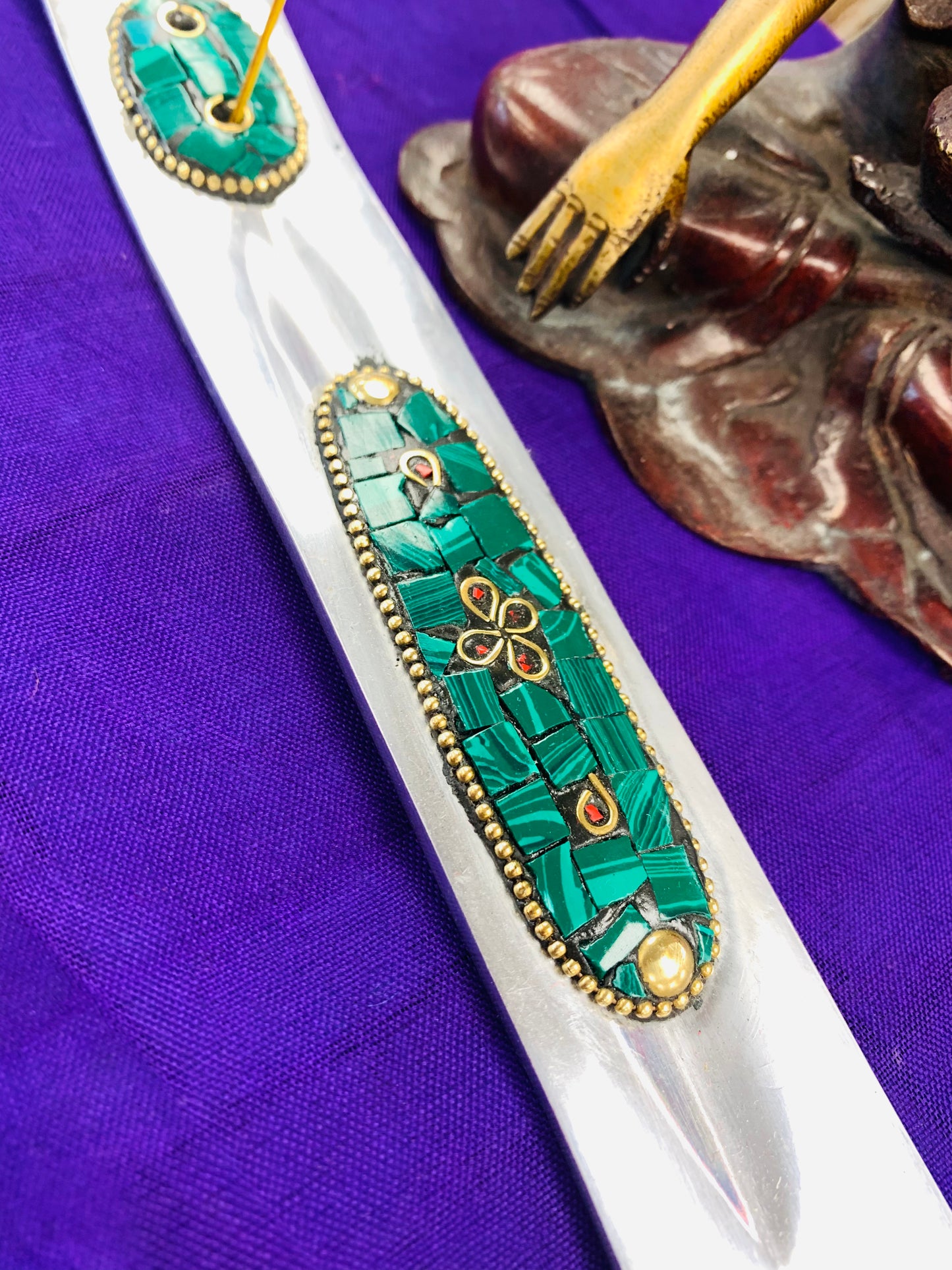 Bohemian style handcrafted metal Ash Catcher/holder # 3235