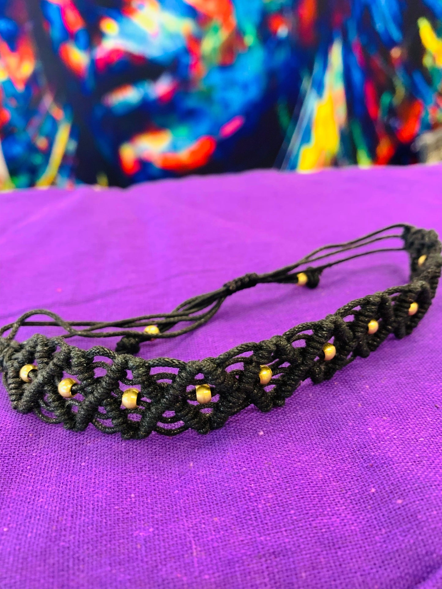BOHO STYLE HANDCRAFTED MACRAME ANKLETS # 3916