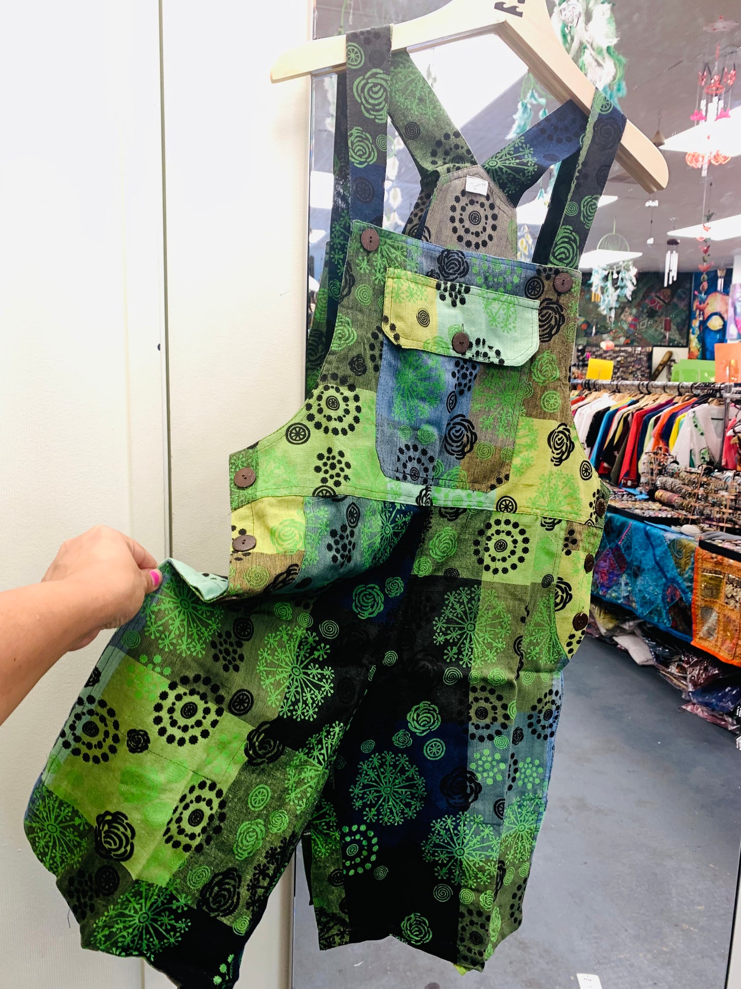 Bohemian style handcrafted Overall Shorts #4300