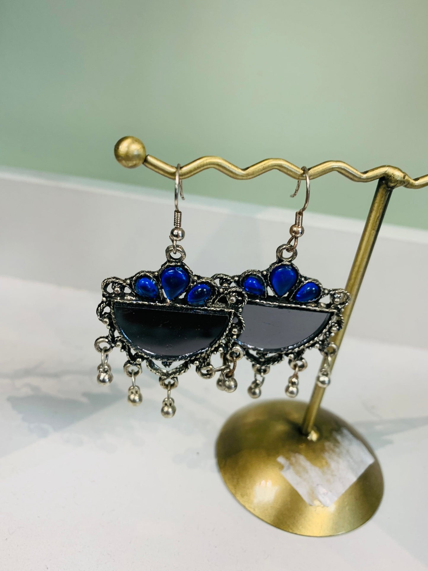 Boho style handcrafted  mirror earrings #9744