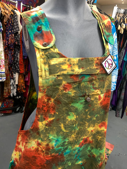 Handcrafted Cotton Tie Dye Long Pinafore #431067
