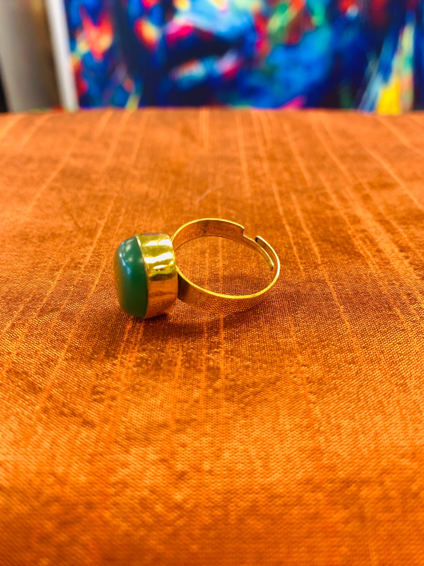 Bohemian style handcrafted Natural Stone ring #45023