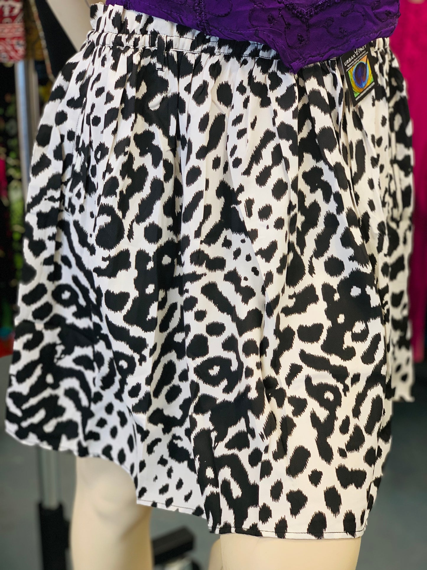 Bohemian style handcrafted Trance mini skirt #5600