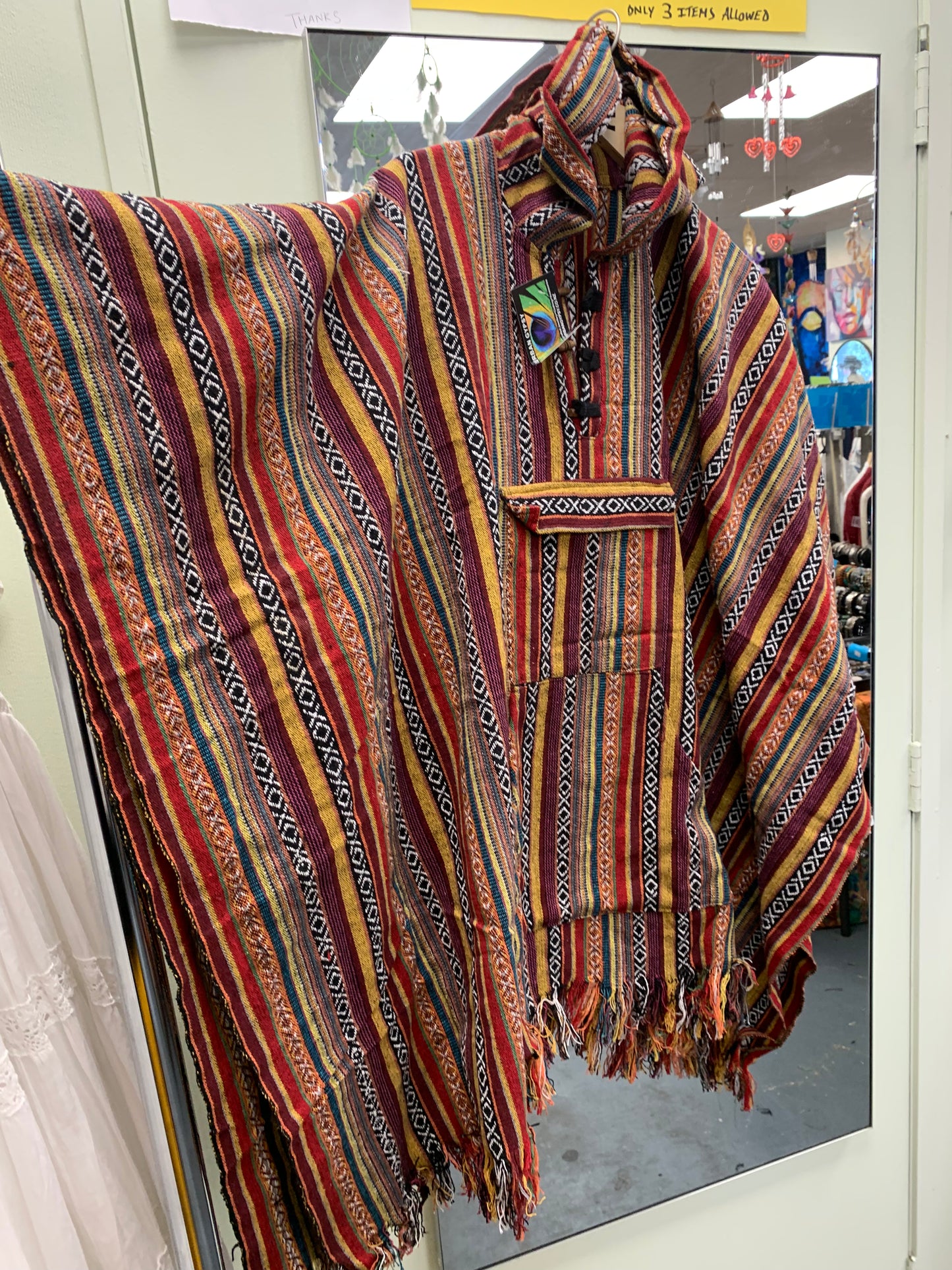 Boho style handcrafted Hoodie Plus size UNISEX Gheri poncho #017663