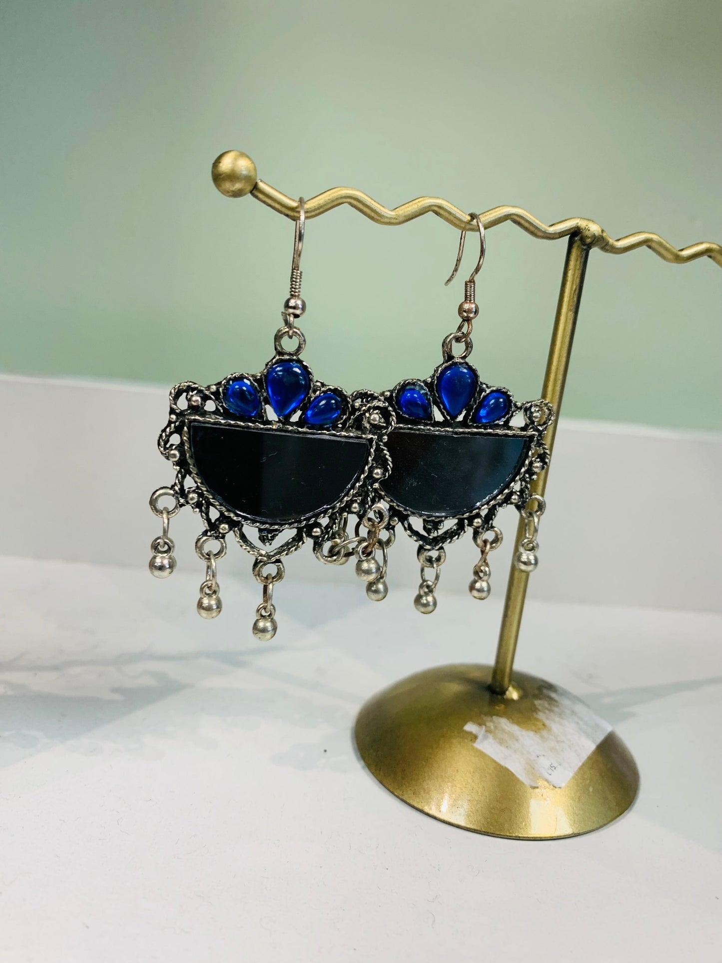 Boho style handcrafted  mirror earrings #9744