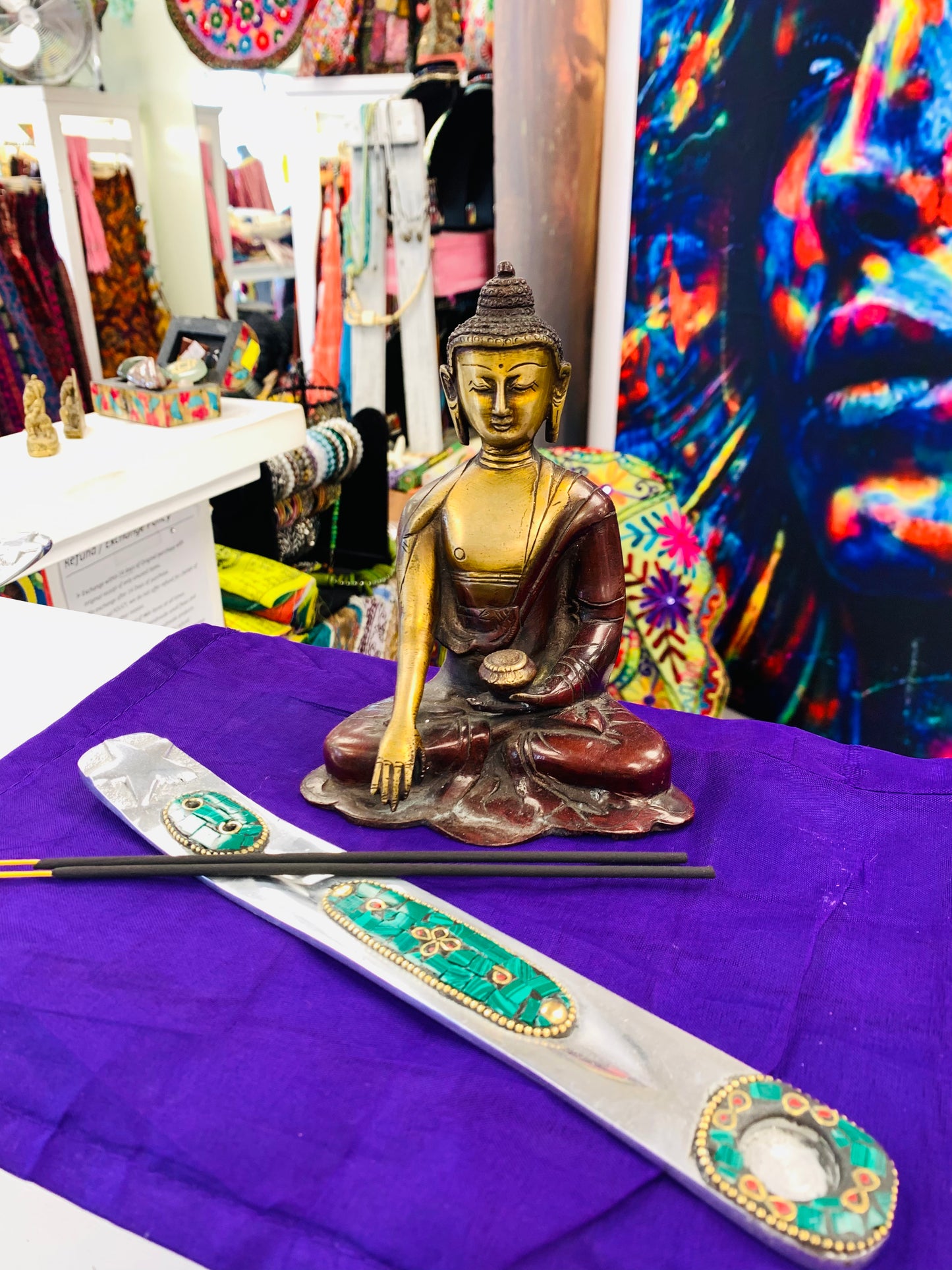 Bohemian style handcrafted metal Ash Catcher/holder # 3235