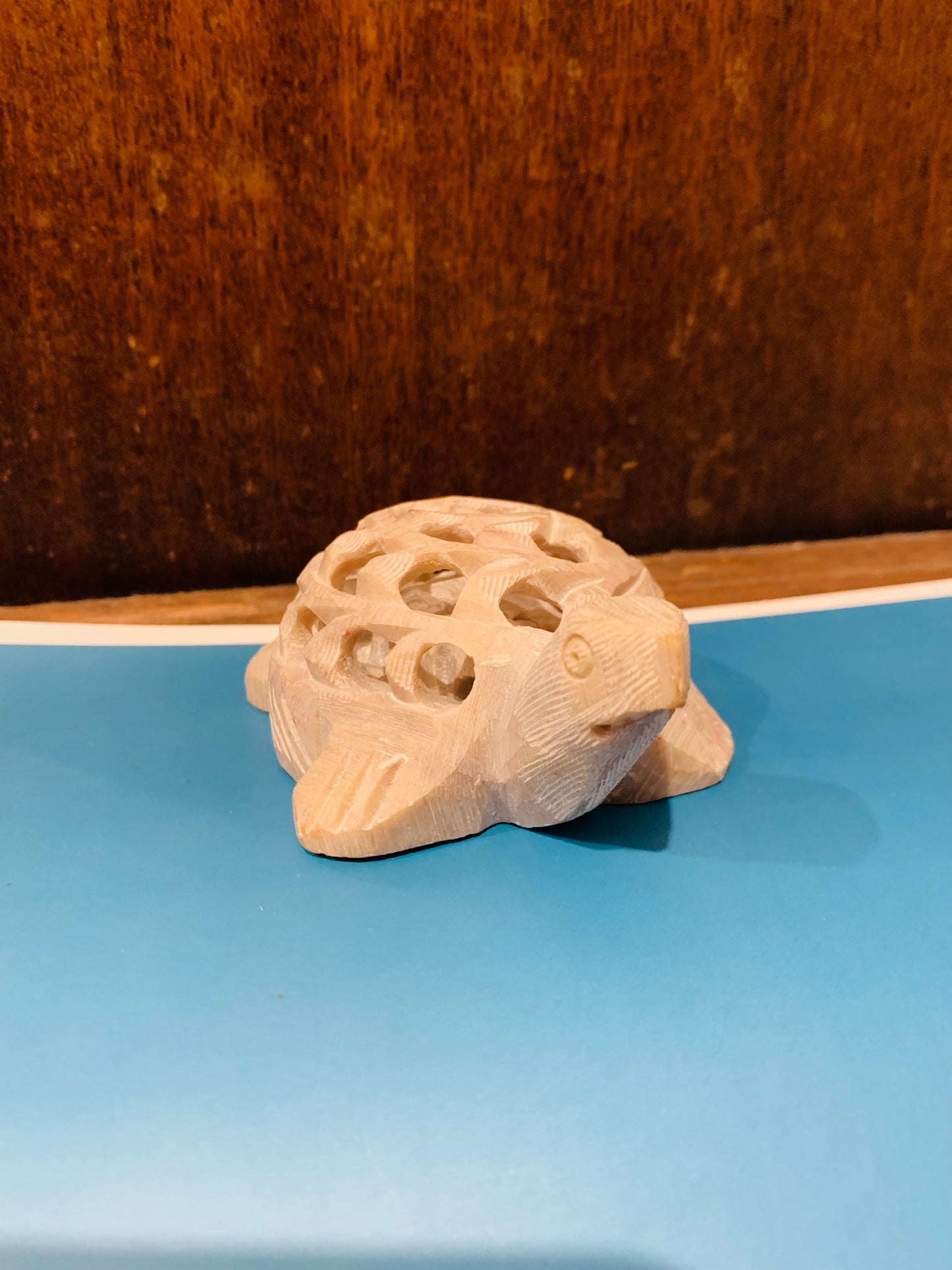 BOHO HANDCRAFTED AND HAND CARVED MARBLE STONE TURTLE STATUE # 66002