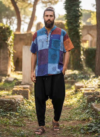 Bohemian style handcrafted Kurta/ Shirt  # KURT4020