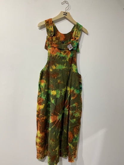 Handcrafted Cotton Tie Dye Long Pinafore #431067