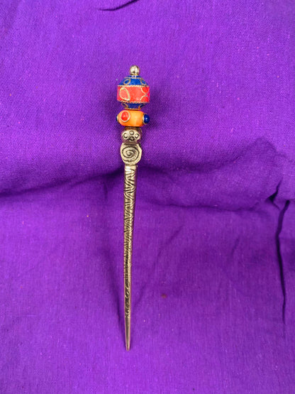 Bohemian handcrafted Metal Bun Sticks/ Hair Pins # HAIR2201