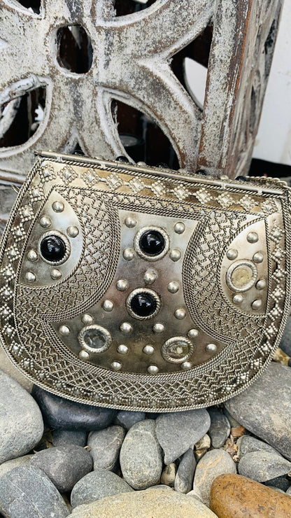 CLEARANCE!!  Bohemian style handcrafted metal / Brass Clutch #90620