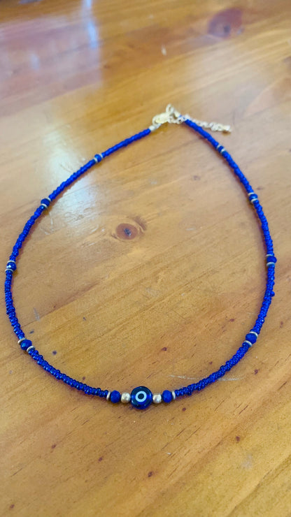 BOHEMIAN STYLE HANDCRAFTED EVIL EYE BEADS NECKLACE #NECK224