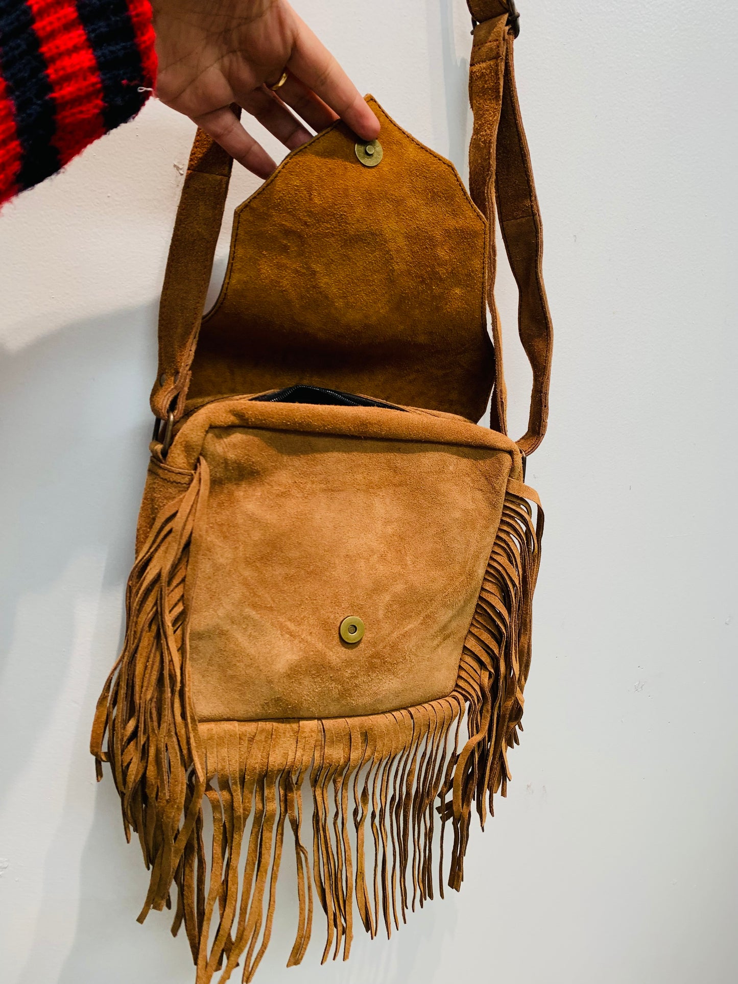 HANDCRAFTED FRIENDSHIP SUEDE LEATHER BAG #LEA552