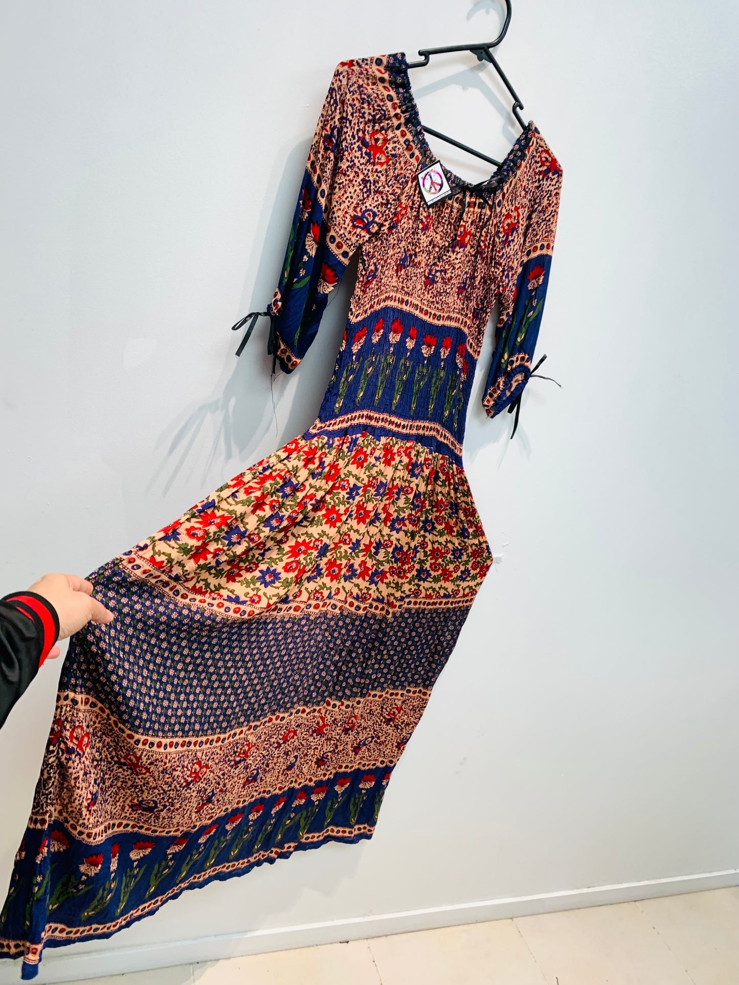 Bohemian style handcrafted Printed long dress #DRE3220