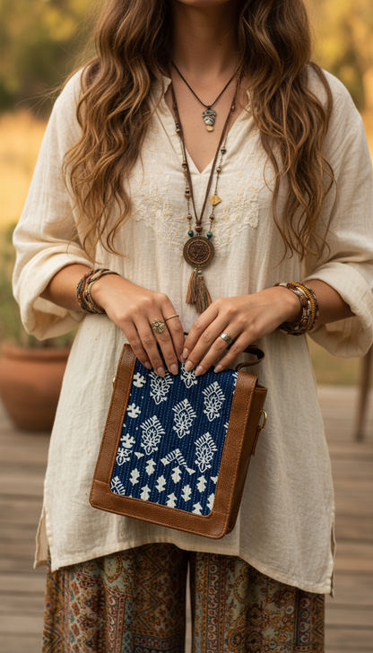 BOHEMIAN HANDCRAFTED PU LEATHER HANDBAG # 3331