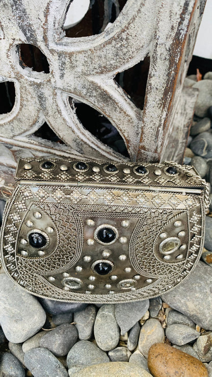 CLEARANCE!!  Bohemian style handcrafted metal / Brass Clutch #90620