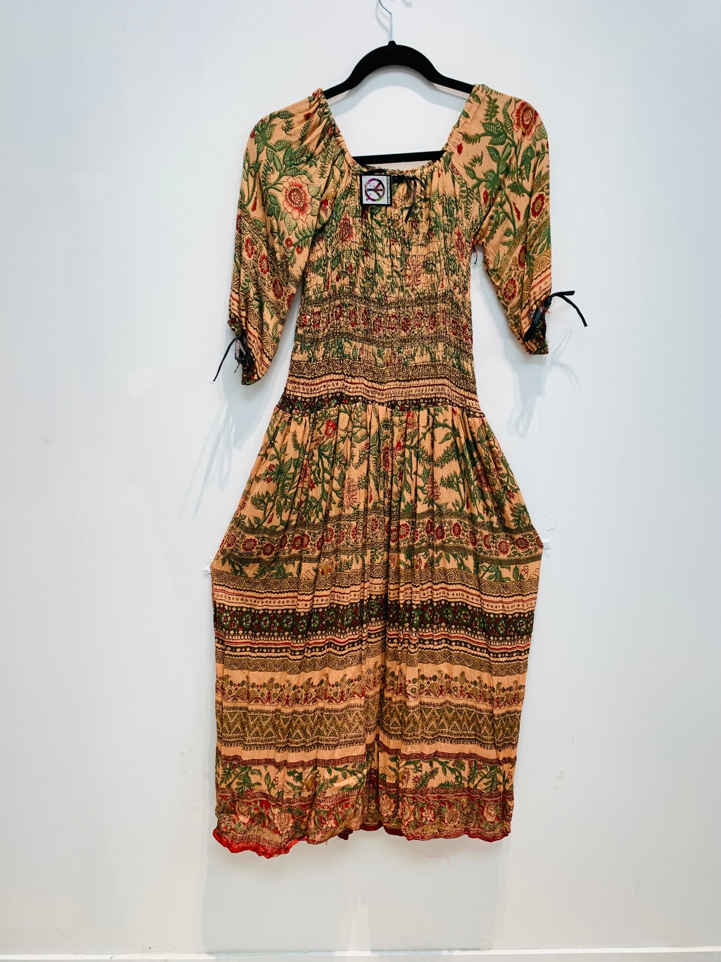 Bohemian style handcrafted Printed long dress #DRE3220