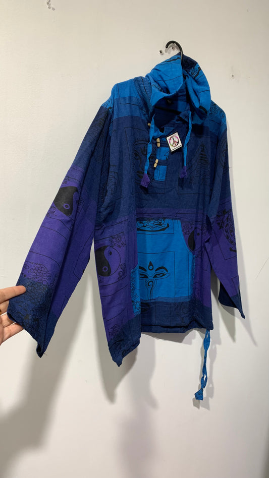 Handcrafted cotton Hoodie Kurta / Shirt # 75449